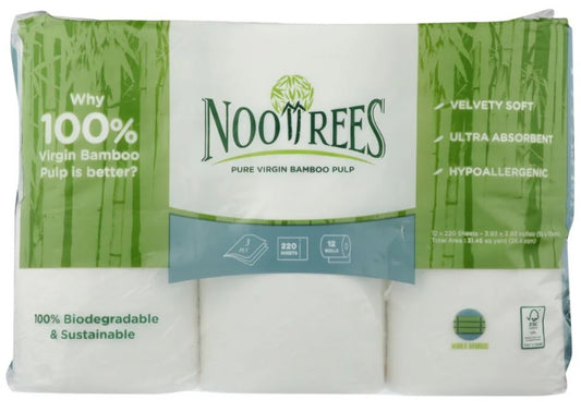NOOTREES: Pure Virgin Bamboo Pulp Toilet Tissue 12 Rolls, 1 ea