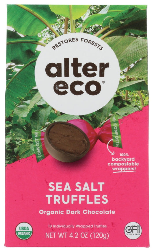 ALTER ECO: Organic Sea Salt Truffle Dark Chocolate, 4.2 oz