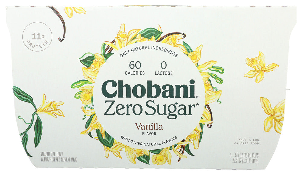 CHOBANI: Zero Sugar Vanilla, 21.2 oz