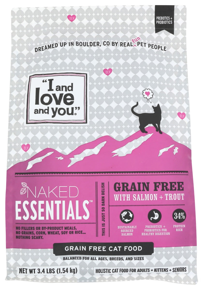 I&LOVE&YOU: Naked Essentials Kibble Salmon & Trout Cat Food, 3.4 lb