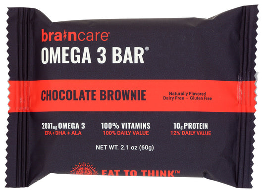 BRAINCARE: Brain Omega 3 Bar Chocolate Almond, 2.1 oz