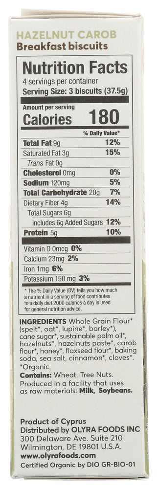 OLYRA: Breakfast Biscuits Hazelnut Carob, 5.3 oz
