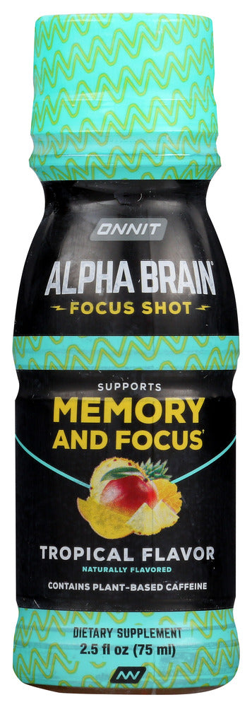 ONNIT: Alpha Brain Focus Shot Tropical, 2.5 oz