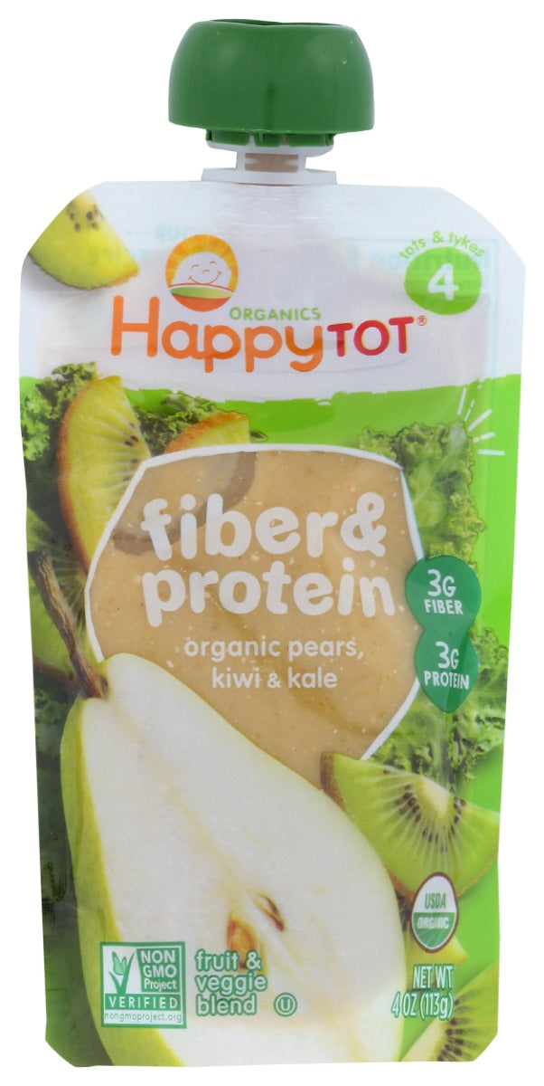 HAPPY BABY: Fiber & Protein Pears, Kiwi & Kale, 4 oz