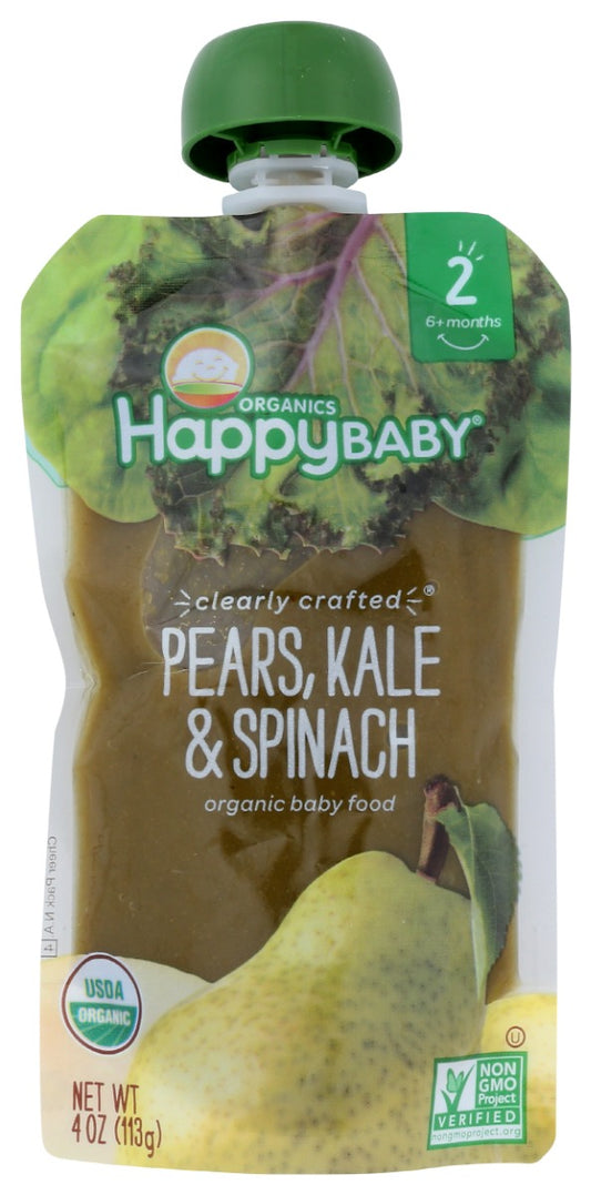 HAPPY BABY: Stage 2 Pear Kale Spinach Organic, 4 oz