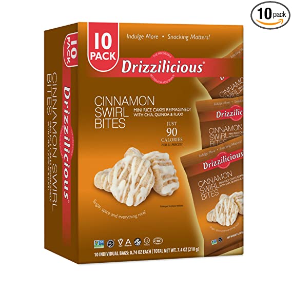 DRIZZILICIOUS: Rice Crisp Cnmn Swrl 10Pk, 0.74 oz