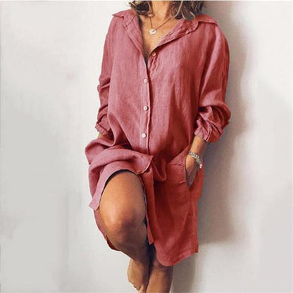 Long Sleeve Solid Color Cardigan with Skirt for Women