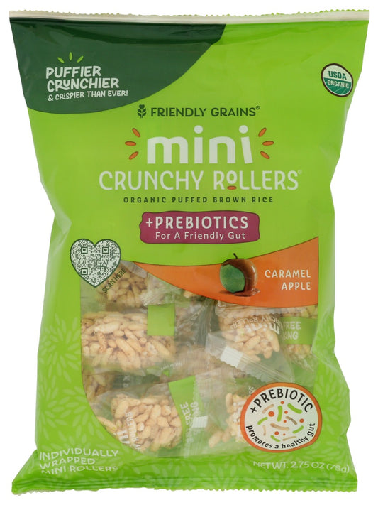 FRIENDLY GRAINS: Mini Crunchy Rollers with Prebiotics Caramel Apple, 2.75 oz