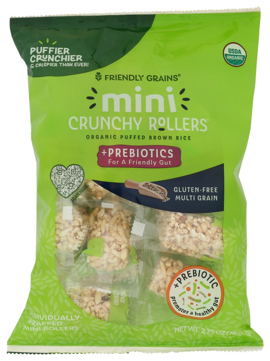 FRIENDLY GRAINS: Mini Crunchy Rollers with Prebiotics Multigrain, 2.75 oz