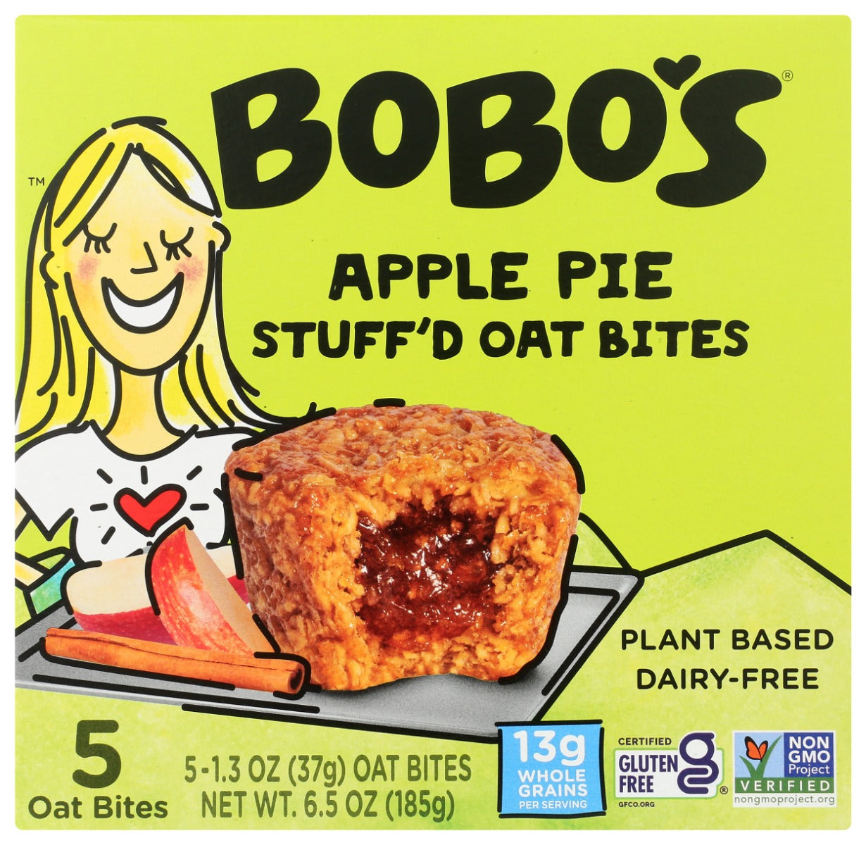 BOBOS OAT BARS: Apple Pie Stuffed Oat Bites 5 Bars, 6.5 oz