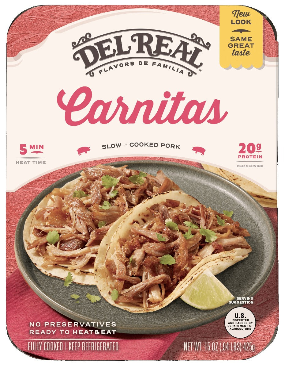 DEL REAL FOODS: Carnitas Slow-Cooked Pork, 15 oz