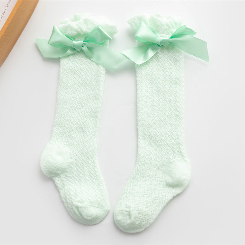 Summer Baby Socks with Bowknot and Mosquito Protection