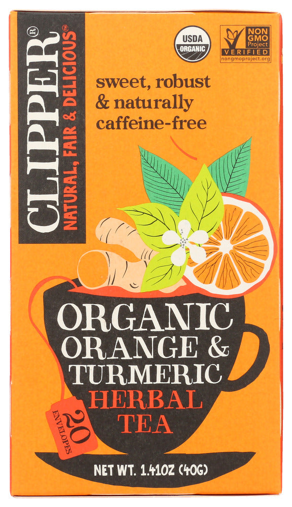 CLIPPER: Organic Orange Turmeric Herbal Tea, 1.41 oz