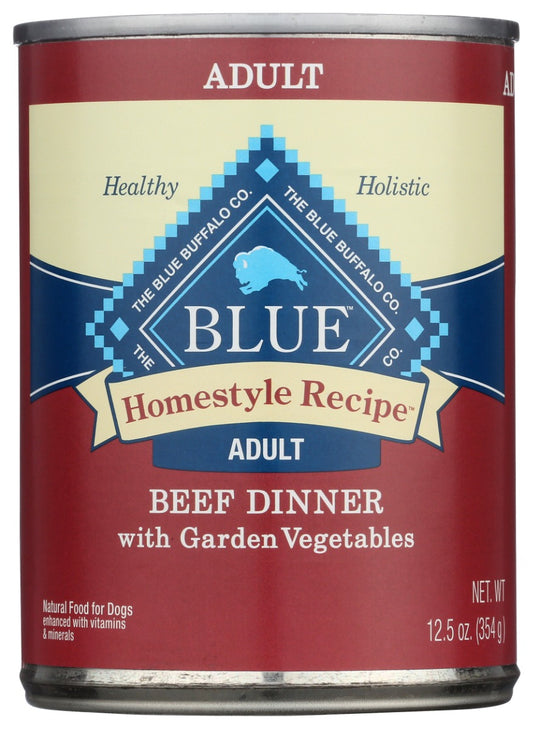 BLUE BUFFALO: Homestyle Recipe Adult Dog Food Beef Dinner with Garden Vegetables, 12.5 oz