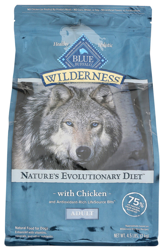 BLUE BUFFALO: Dog Food Wldrnss Adlt Chkn, 4.5 LB