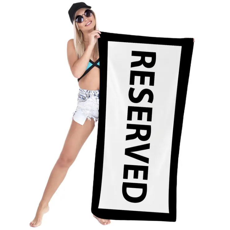 Black and White Alphabet Beach Towels - Absorbent & Soft