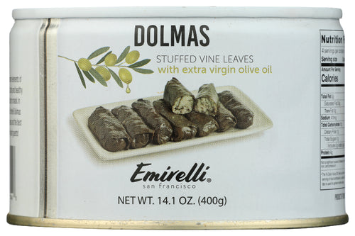 EMIRELLI: Dolmas Stuffed Vine Leaves with Extra Virgin Olive Oil, 14.1 oz