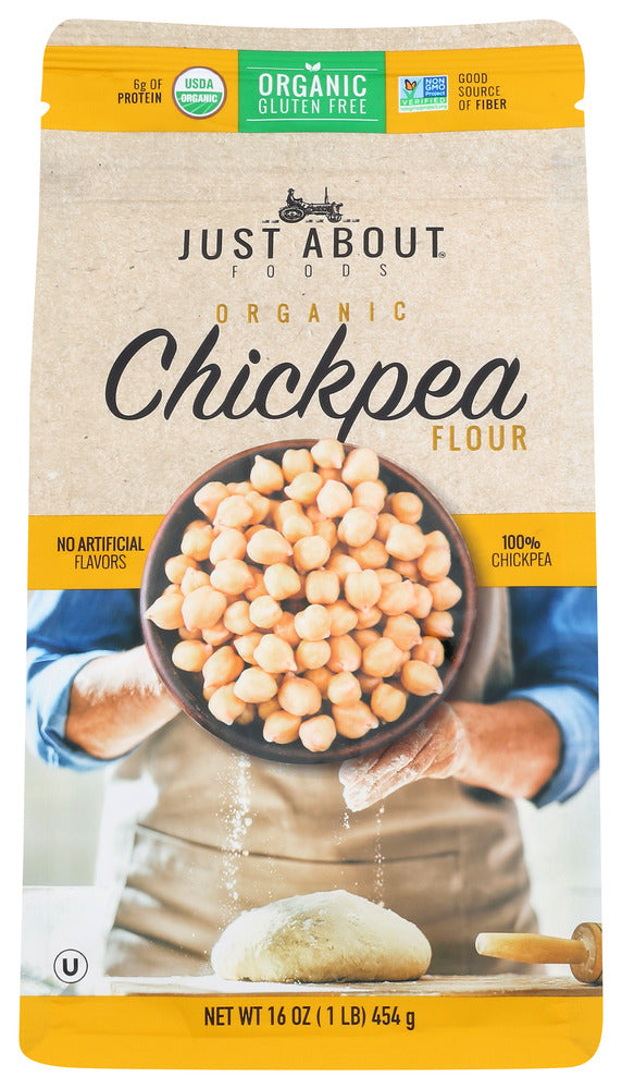 JUST ABOUT FOODS: Organic Chickpea Flour, 1 lb