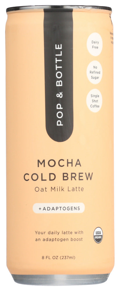 POP AND BOTTLE: Mocha Cold Brew Oat Milk Latte, 8 oz