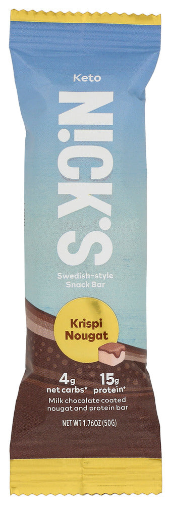 N!CKS: Krispi Nougat Keto Swedish Style Snack Bar, 1.76 oz