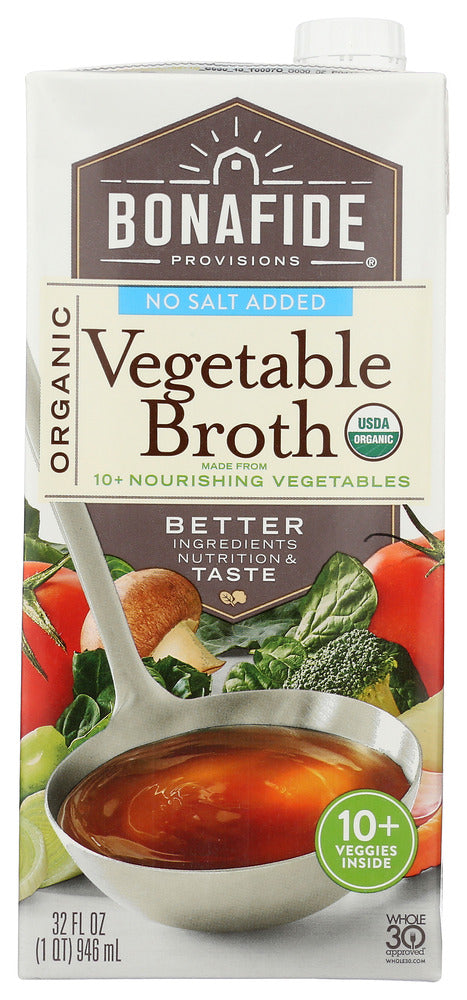 BONAFIDE: Broth Vegetable Nsa Og, 32 fo