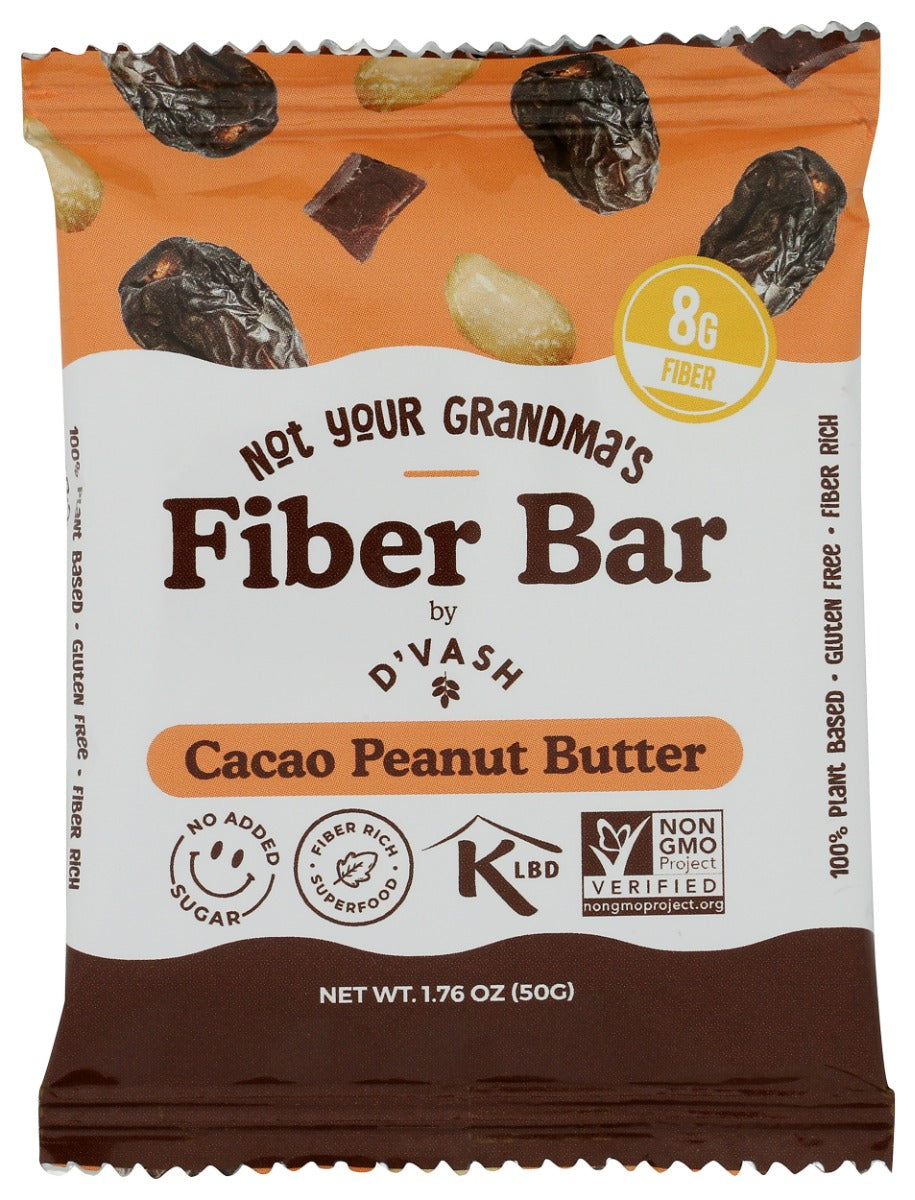 DVASH ORGANICS: Cacao Peanut Butter Fiber Bar, 1.76 oz
