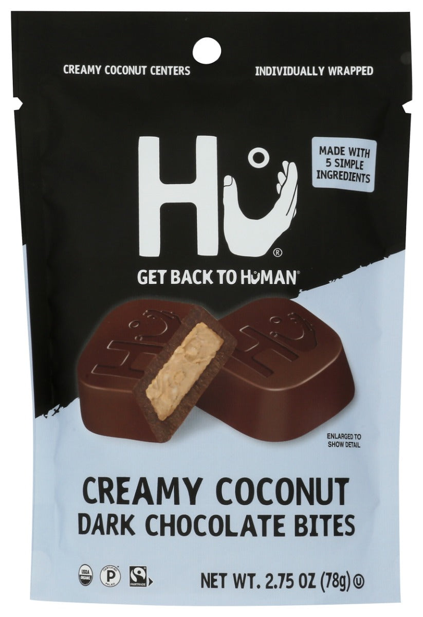HU: Coconut Dark Chocolate Bites, 2.75 oz
