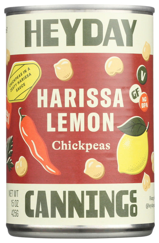 HEYDAY CANNING CO: Chickpeas Harissa Lemon, 15 OZ
