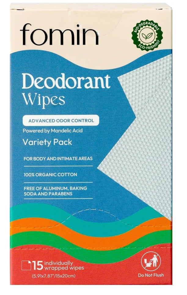FOMIN: Variety Pack 15 Deodorant Wipes, 1 ea
