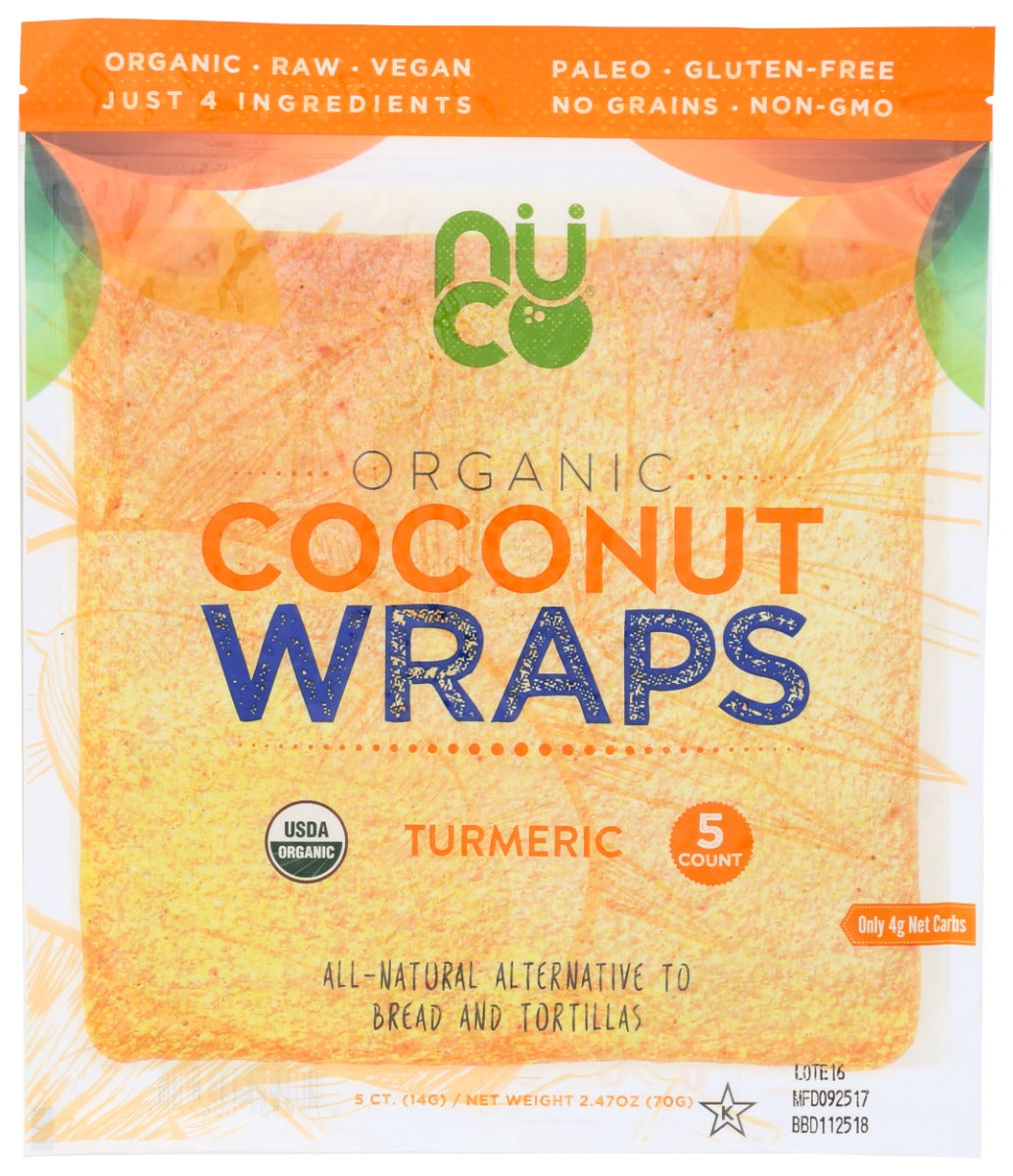 NUCO: Organic Coconut Wraps Turmeric, 2.47 oz