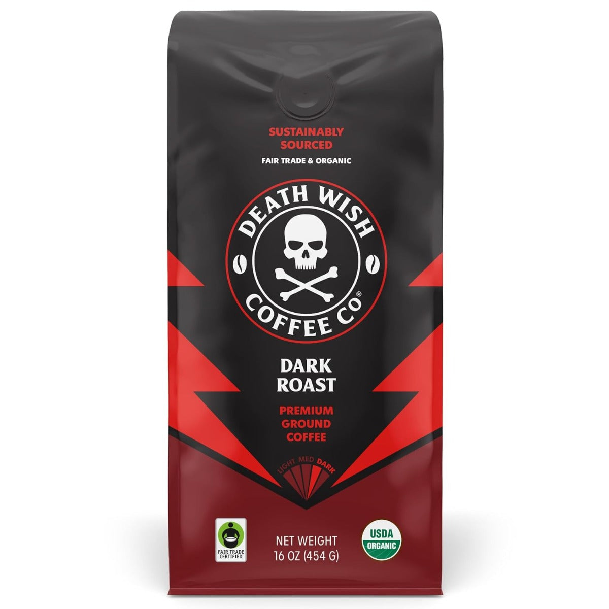 DEATH WISH COFFEE: Organic Ground Coffee Beans, 1 lb