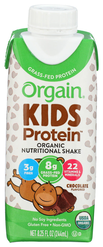 ORGAIN: Healthy Kids Organic Nutritional Shake Chocolate, 8.25 oz