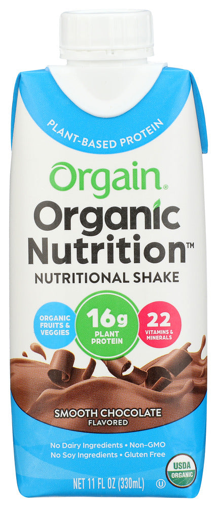 ORGAIN: Organic Vegan Nutritional Shake Smooth Chocolate, 11 oz