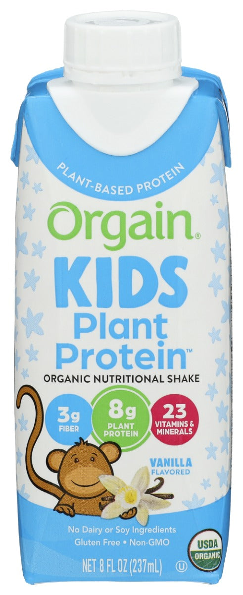 ORGAIN: Kids Plant Protein Shake Vanilla, 8 fo