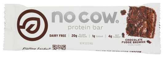 NO COW BAR: Chocolate Fudge Brownie Bar, 60 gm