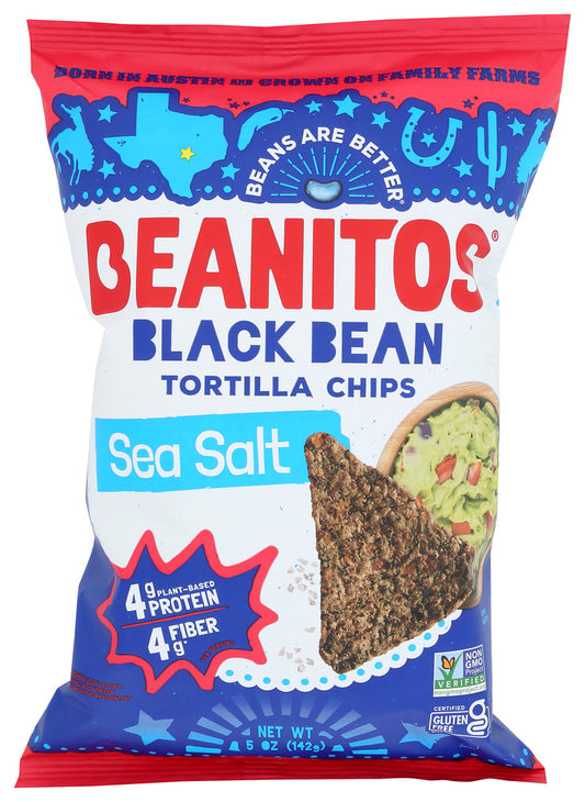 BEANITOS: Original Black Bean Chips with Sea Salt, 5 oz