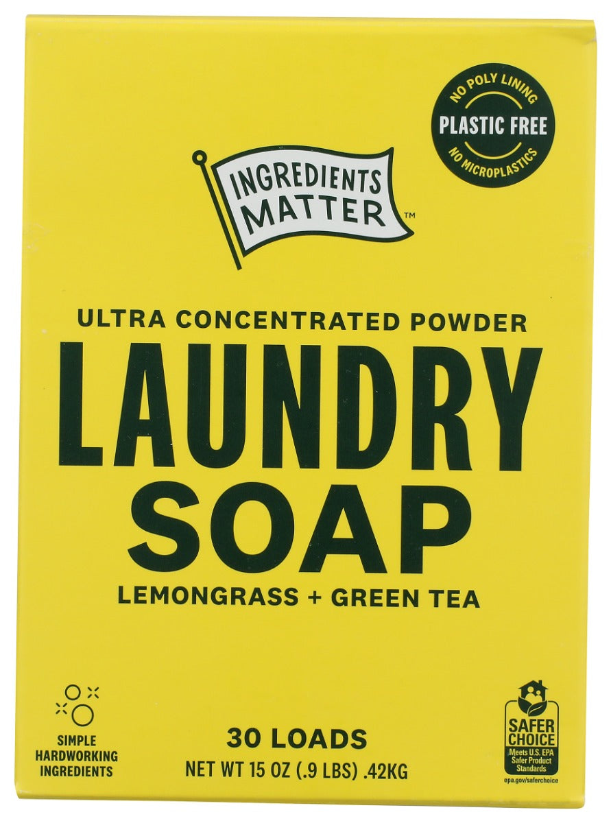 INGREDIENTS MATTER: Lemongrass Green Tea Laundry Powder, 15 oz