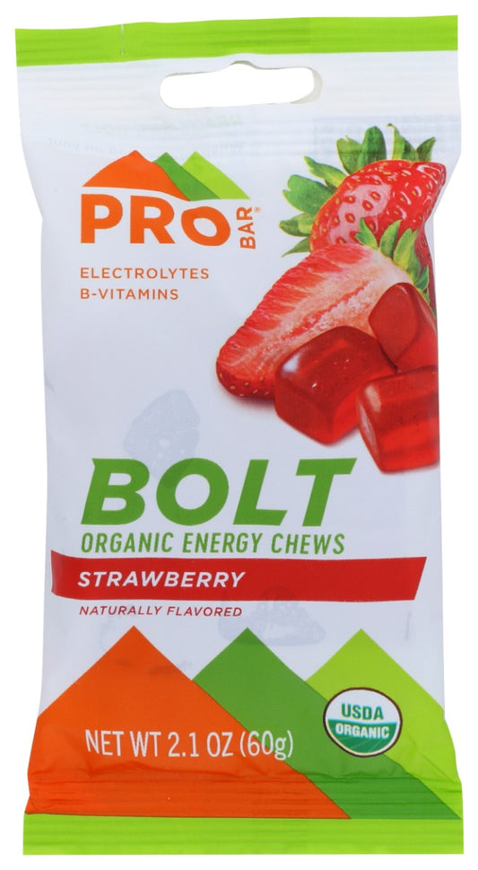 PROBAR: Bolt Organic Energy Chew Strawberry, 2.1 oz