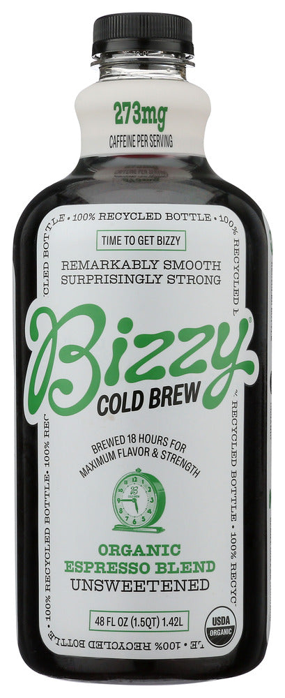 BIZZY COFFEE: Organic Espresso Blend Cold Brew Coffee, 48 fo