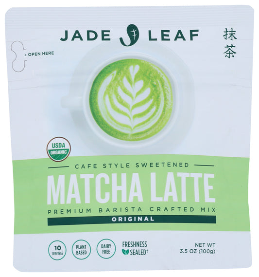 JADE LEAF: Organic Cafe Style Sweetened Matcha Latte Mix Original, 3.5 oz
