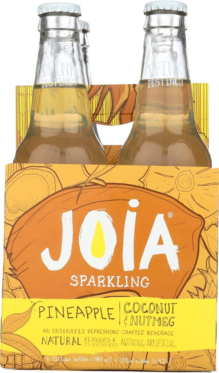 JOIA ALL NATURAL SODA:  Pineapple Coconut And Nutmeg 4 Bottles, 48 fo