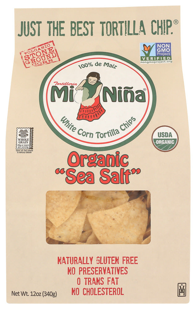 MI NINA: Chips Tortilla Sea Salt, 12 oz
