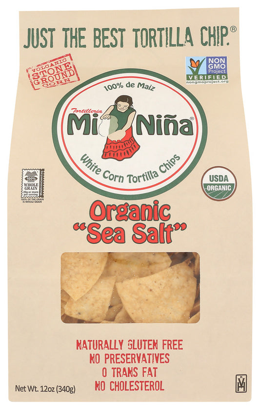 MI NINA: Chips Tortilla Sea Salt, 12 oz