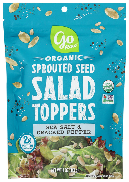 GO RAW: Sea Salt and Cracked Pepper Sprouted Salad Toppers, 4 oz