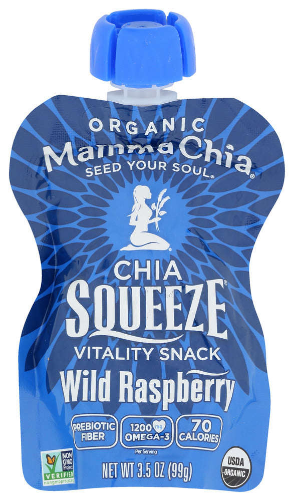 MAMMA CHIA: Squeeze Vitality Snack Wild Raspberry, 3.5 oz