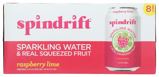 SPINDRIFT: Raspberry Lime Sparkling Water 8Pk, 96 fo