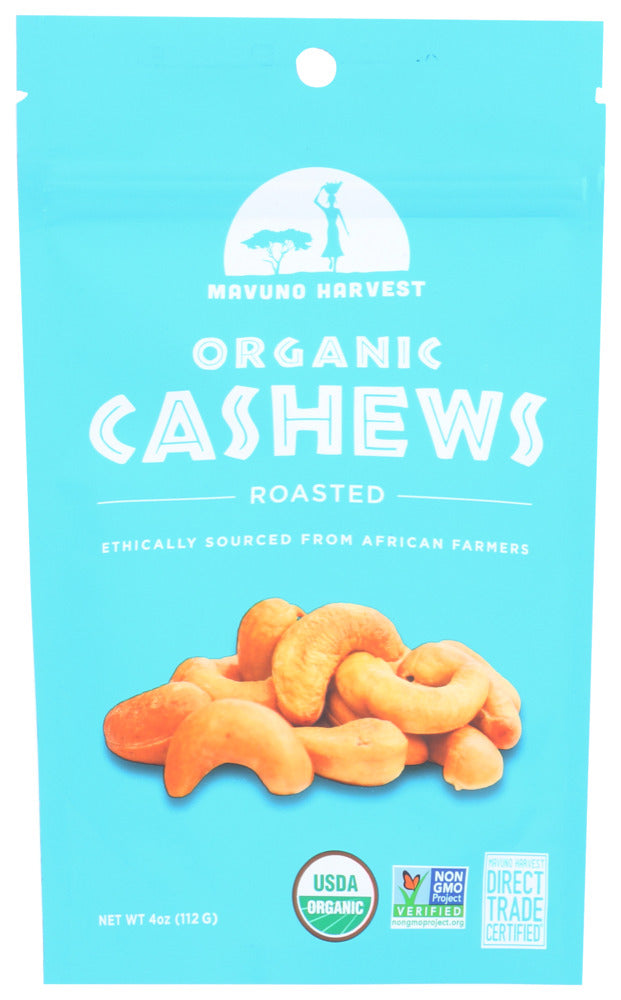 MAVUNO HARVEST: Organic Roasted Cashews, 4 oz