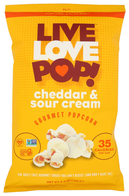 LIVE LOVE POP: Cheddar & Sour Cream Popcorn, 4.4 oz