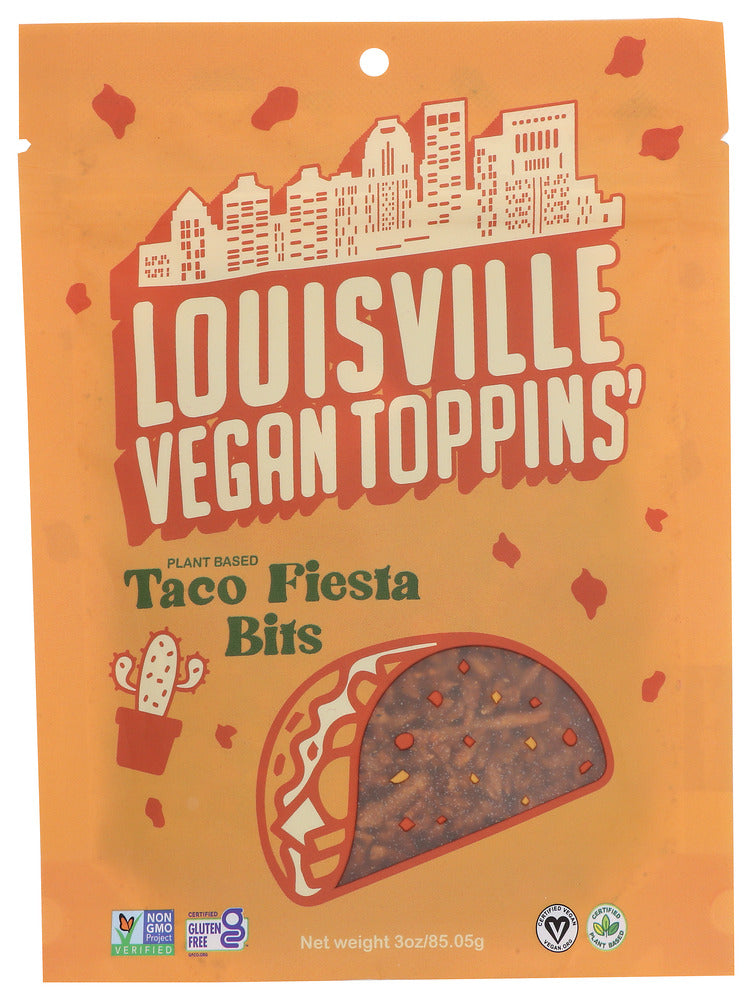 LOUISVILLE VEGAN JERKY: Taco Fiesta Bits Toppins, 3 OZ