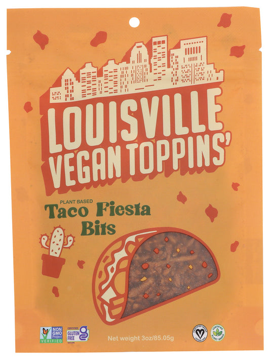 LOUISVILLE VEGAN JERKY: Taco Fiesta Bits Toppins, 3 OZ